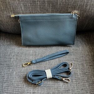 Crossbody Wristlet Clutch in Blue Gray